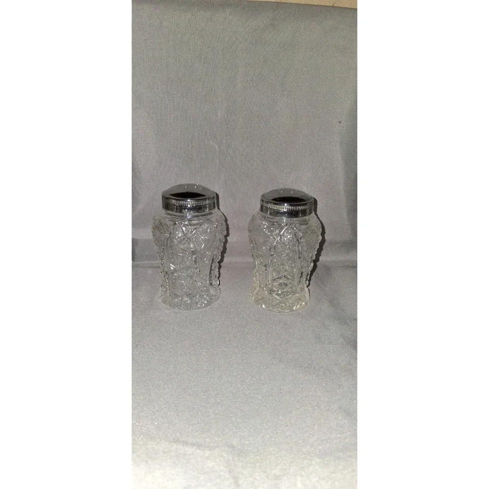 VTG Lenox Imperial Glass Salt/Pepper‎ Shaker Button & Daisy USA Never Used